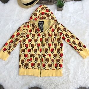 Starling Tulip Graphic Full Zip Hoodie Sweatshirt